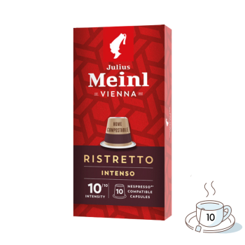 Julius Meinl Inspresso Ristretto Intenso 10, Nespresso-kompatibel, kompostierbar, 10 Kaffeekapseln